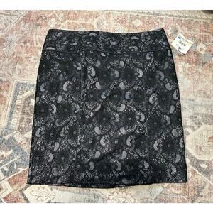 Relativity NWT Jet Black Lace Pencil Skirt in Finishing Touch, Sz 12P, MP $74